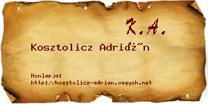 Kosztolicz Adrián névjegykártya