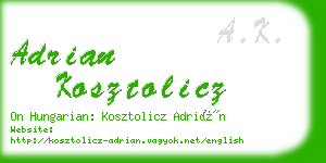 adrian kosztolicz business card
